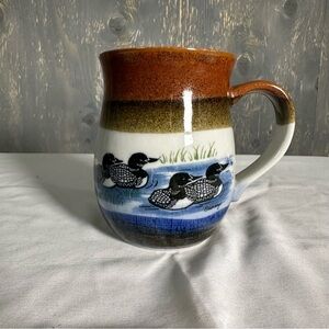 Source Unknown Brown and Blue Loon Mug